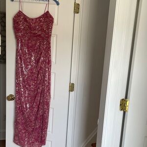 Hutch luxe slipdress in fuchsia